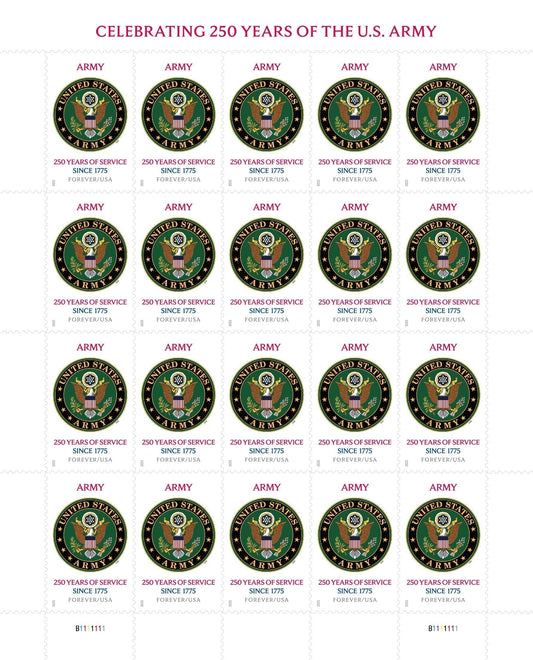 U.S. Army 250th First-Class Mail Forever Postage Stamps